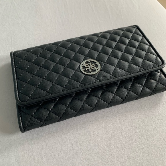 Guess Handbags - Guess Black Faux Leather Clutch